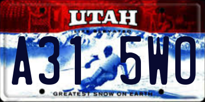 UT license plate A315WO