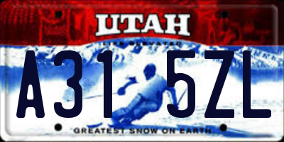 UT license plate A315ZL