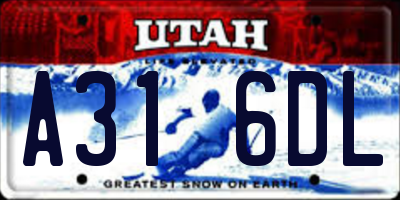 UT license plate A316DL