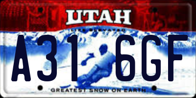 UT license plate A316GF