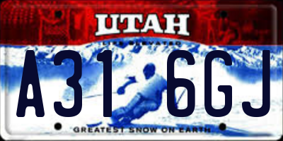 UT license plate A316GJ