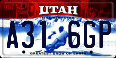 UT license plate A316GP