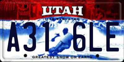 UT license plate A316LE