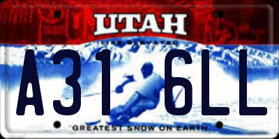 UT license plate A316LL