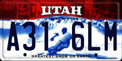 UT license plate A316LM