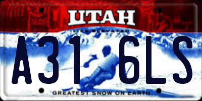UT license plate A316LS