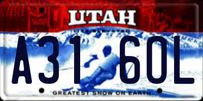 UT license plate A316OL