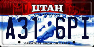 UT license plate A316PI