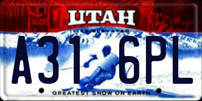 UT license plate A316PL