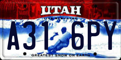 UT license plate A316PY