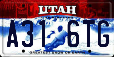 UT license plate A316TG