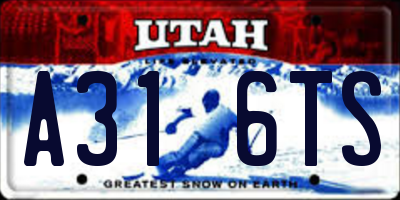 UT license plate A316TS