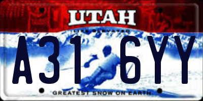 UT license plate A316YY