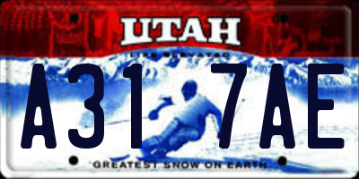 UT license plate A317AE