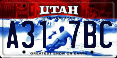 UT license plate A317BC
