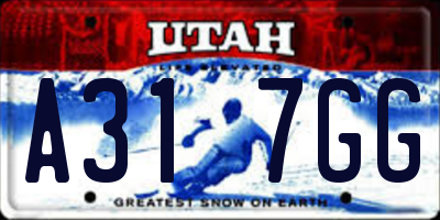UT license plate A317GG