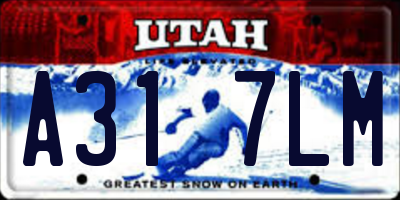 UT license plate A317LM