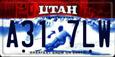 UT license plate A317LW