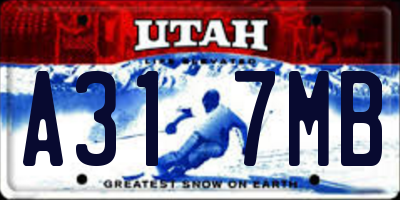 UT license plate A317MB