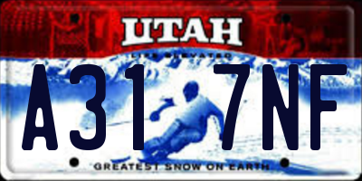 UT license plate A317NF