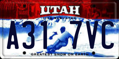 UT license plate A317VC