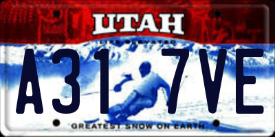 UT license plate A317VE
