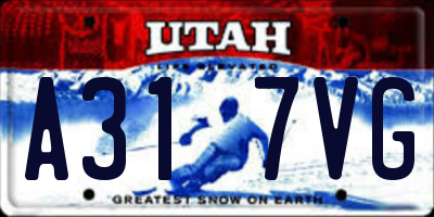 UT license plate A317VG