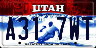 UT license plate A317WT