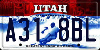 UT license plate A318BL