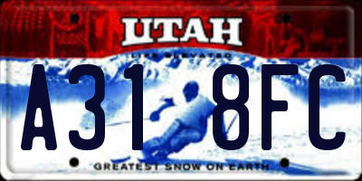 UT license plate A318FC