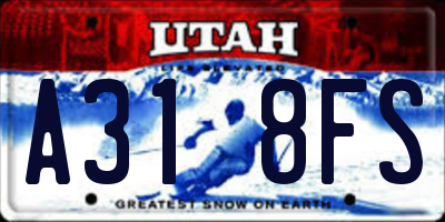 UT license plate A318FS