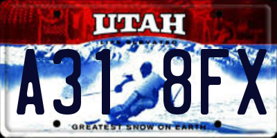 UT license plate A318FX