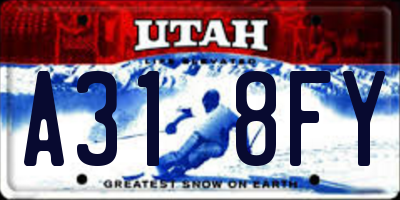 UT license plate A318FY