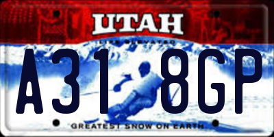 UT license plate A318GP