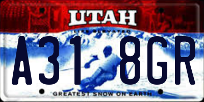 UT license plate A318GR