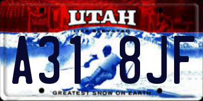 UT license plate A318JF