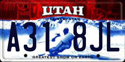 UT license plate A318JL