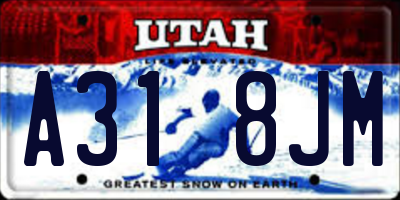 UT license plate A318JM