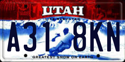 UT license plate A318KN