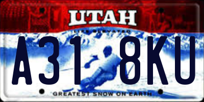 UT license plate A318KU