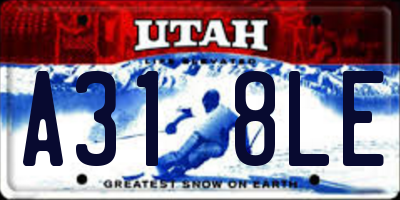 UT license plate A318LE
