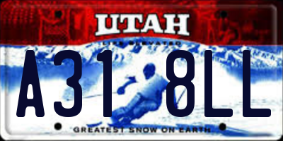 UT license plate A318LL