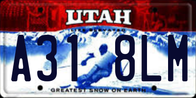 UT license plate A318LM