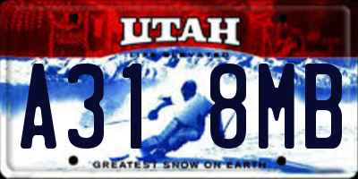 UT license plate A318MB