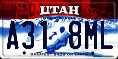 UT license plate A318ML