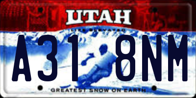 UT license plate A318NM