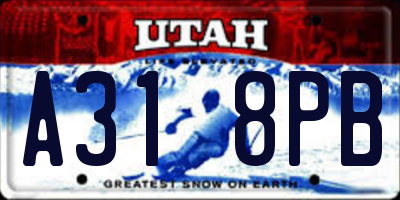 UT license plate A318PB