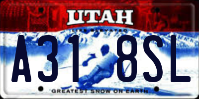 UT license plate A318SL