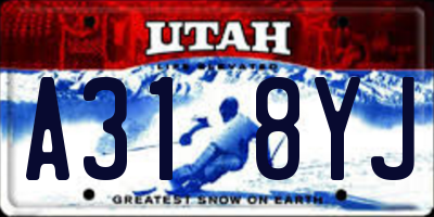 UT license plate A318YJ