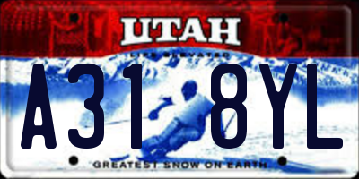 UT license plate A318YL